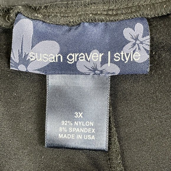 Susan Graver Style Pants Women's Size 3X Black Nylon Stretch Comfort Active - Picture 3 of 10